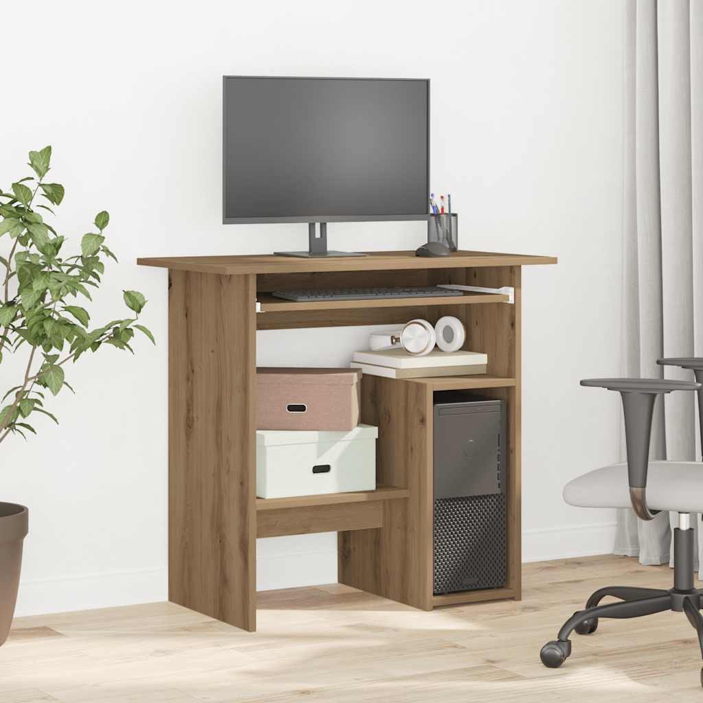 skrivebord 80x45x74 cm konstrueret træ kunsteg