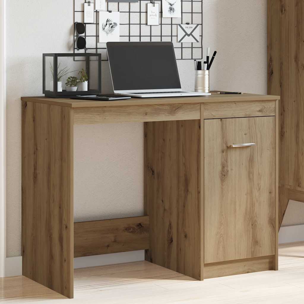 skrivebord 100x50x76 cm konstrueret træ kunsteg