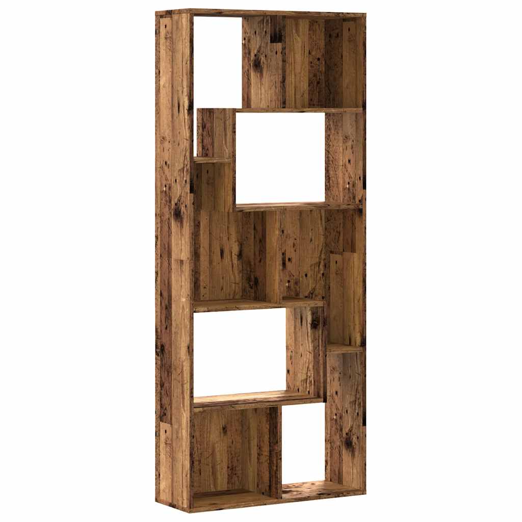 bogreol 67x24x161 cm konstrueret træ antikt træ