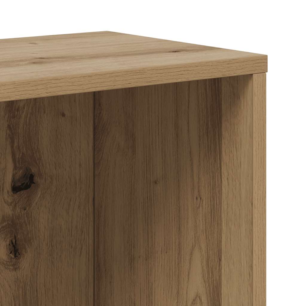 bogreol håndlavet eg 67x24x161 cm konstrueret træ