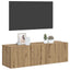 væghængt tv-bord 80x30x30 cm konstrueret træ kunsteg