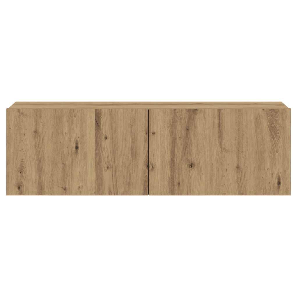 væghængt tv-bord 80x30x30 cm konstrueret træ kunsteg