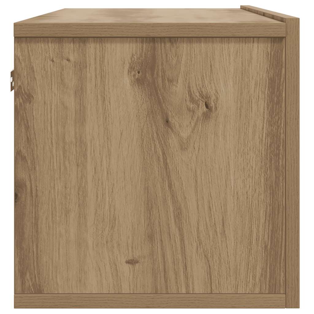 væghængt tv-bord 80x30x30 cm konstrueret træ kunsteg
