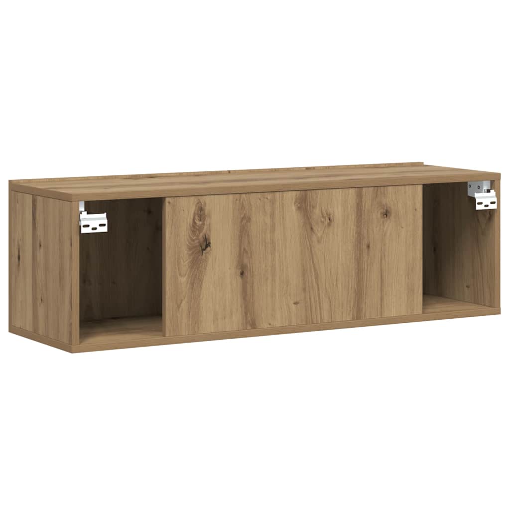 væghængt tv-bord 80x30x30 cm konstrueret træ kunsteg