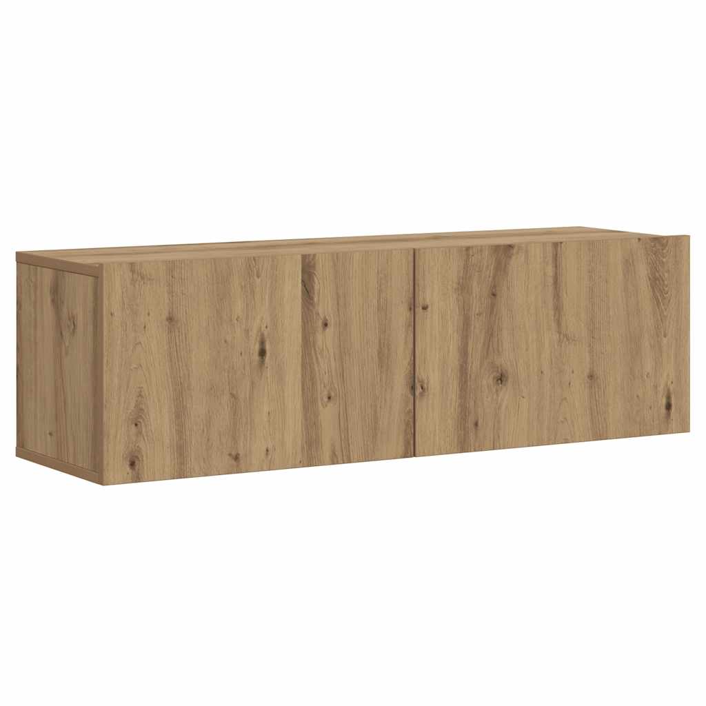 væghængt tv-bord 100x30x30 cm konstrueret træ kunsteg