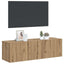 væghængt tv-bord 100x30x30 cm konstrueret træ kunsteg