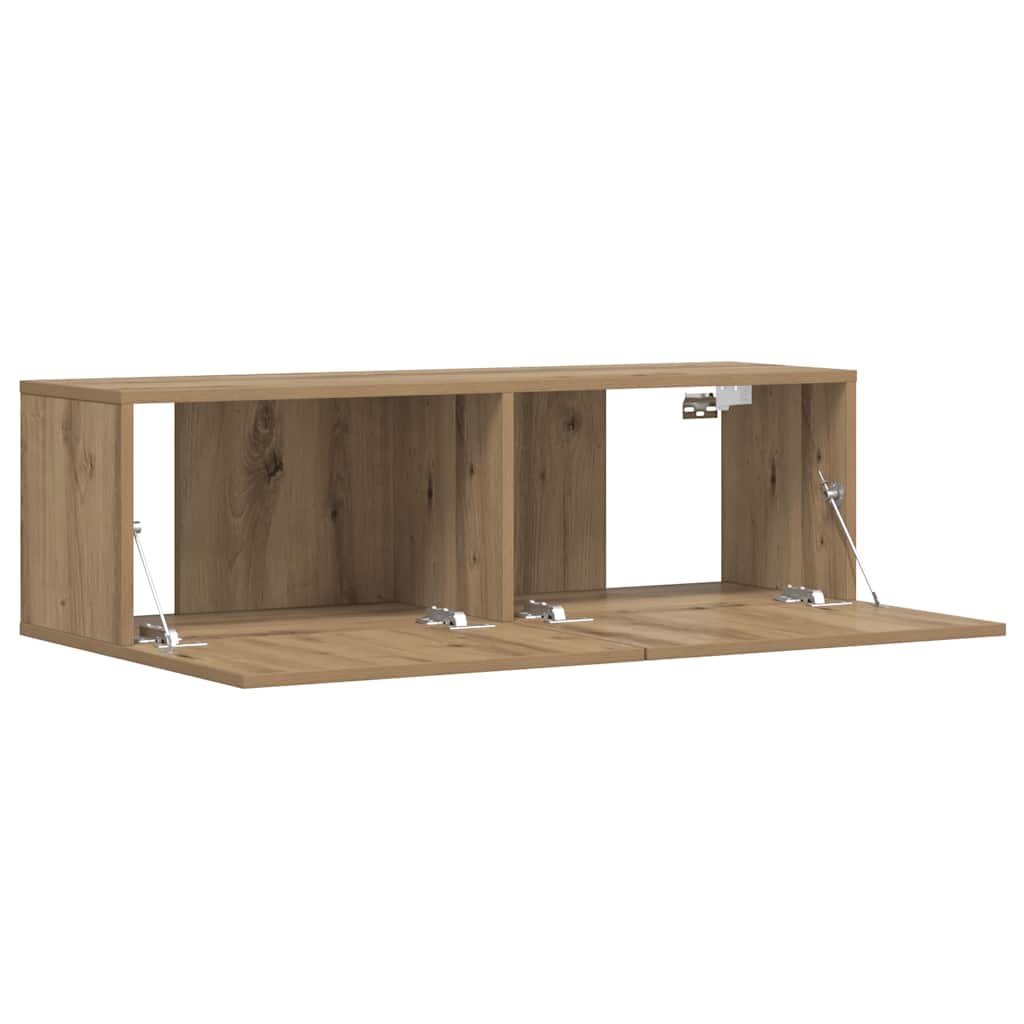 væghængt tv-bord 100x30x30 cm konstrueret træ kunsteg