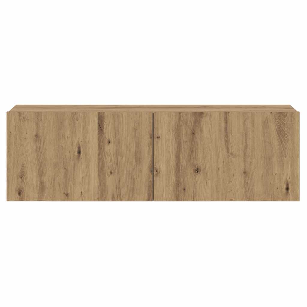 væghængt tv-bord 100x30x30 cm konstrueret træ kunsteg
