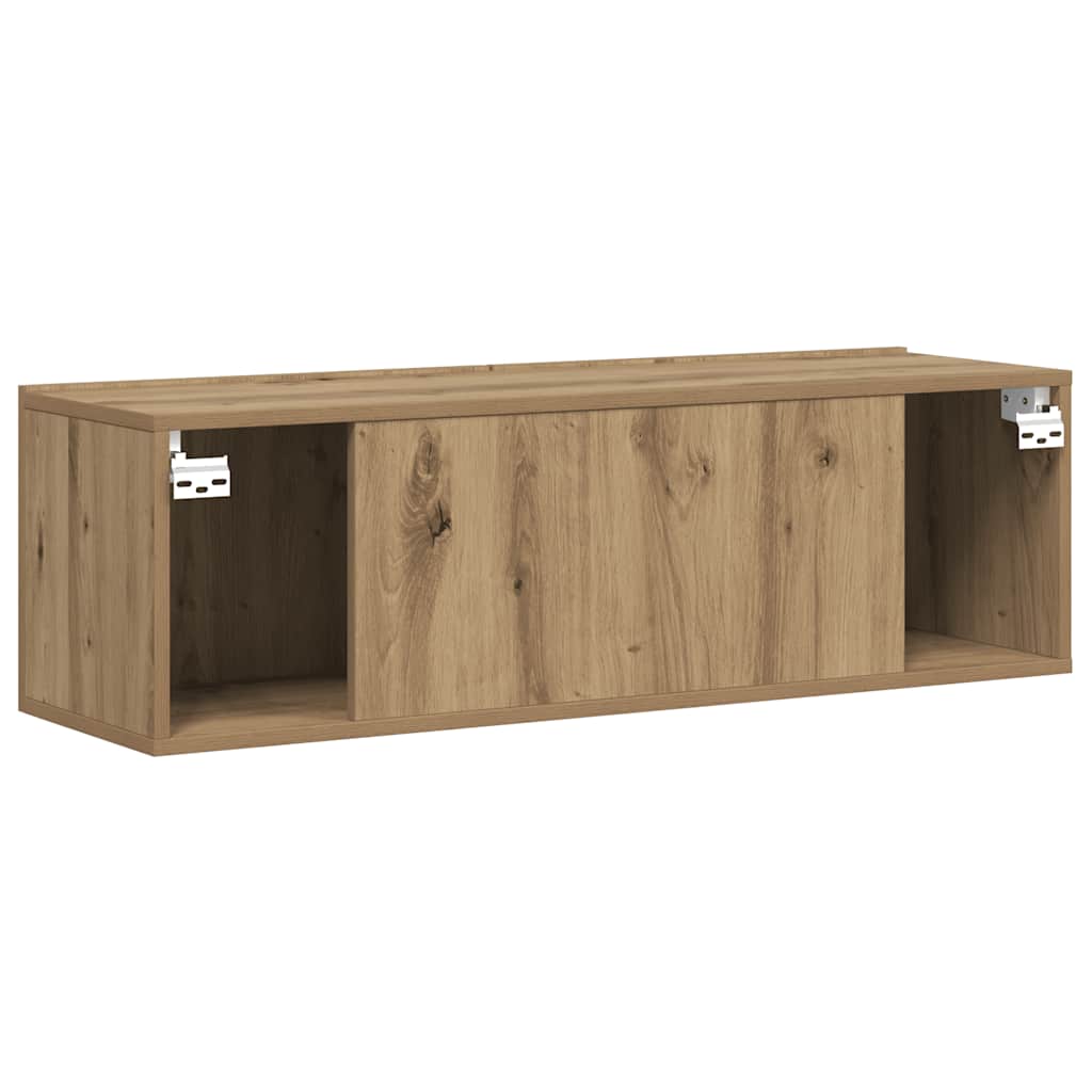 væghængt tv-bord 100x30x30 cm konstrueret træ kunsteg
