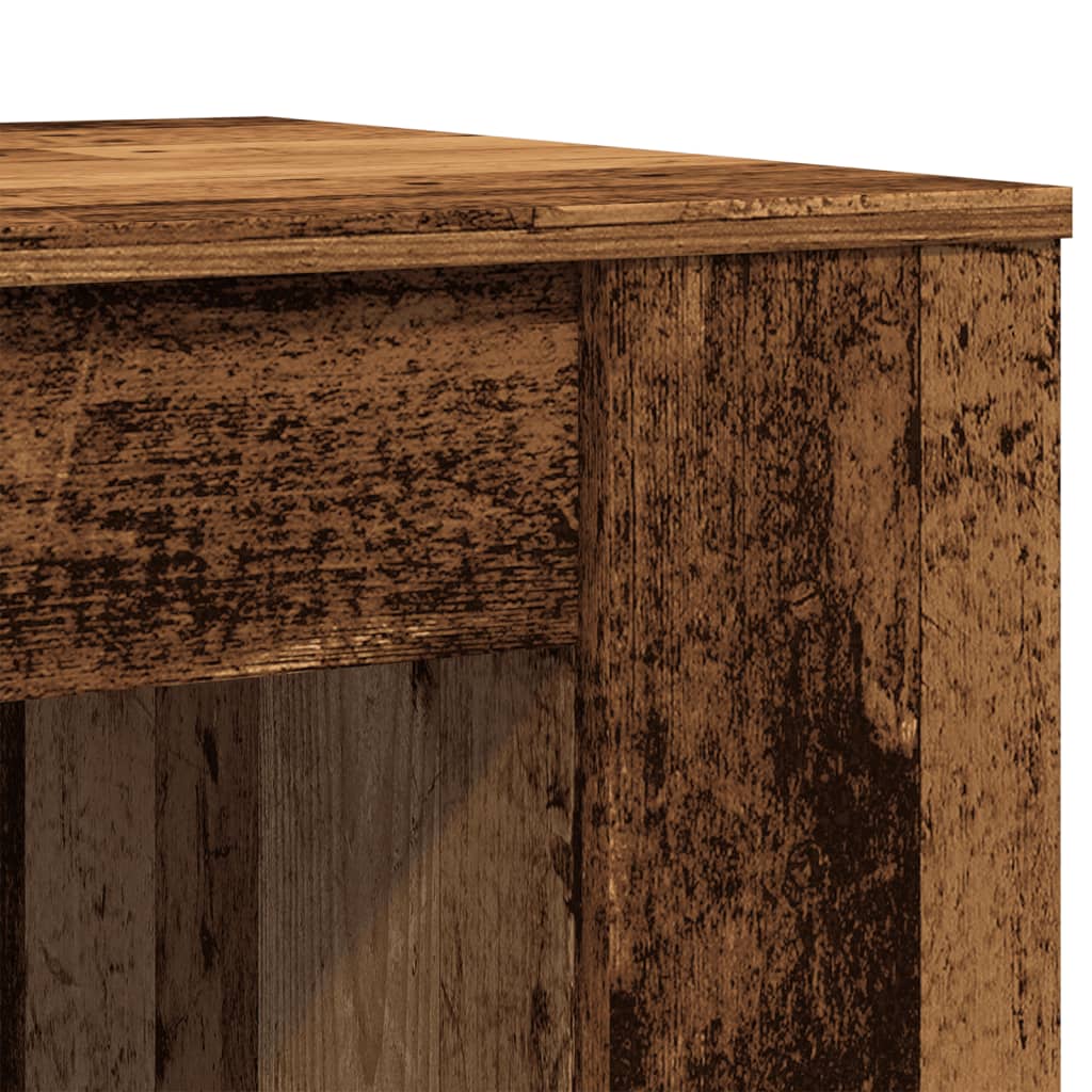 sofabord 102x55x42 cm konstrueret træ antikt trælook