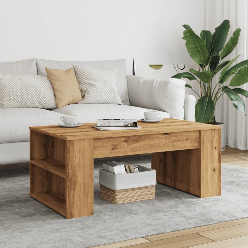 sofabord 102x55x42 cm konstrueret træ kunsteg