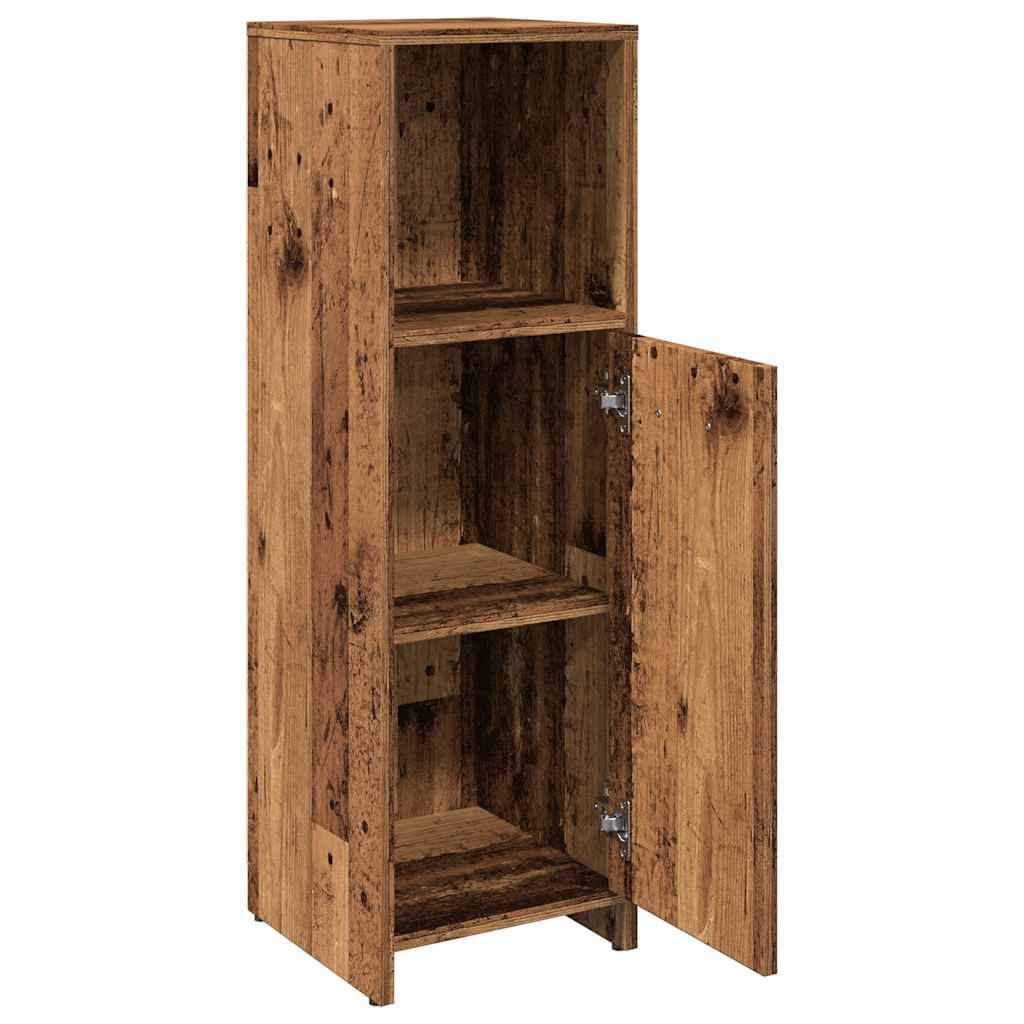 badeværelsesskab 30x30x95 cm konstrueret træ antikt træ