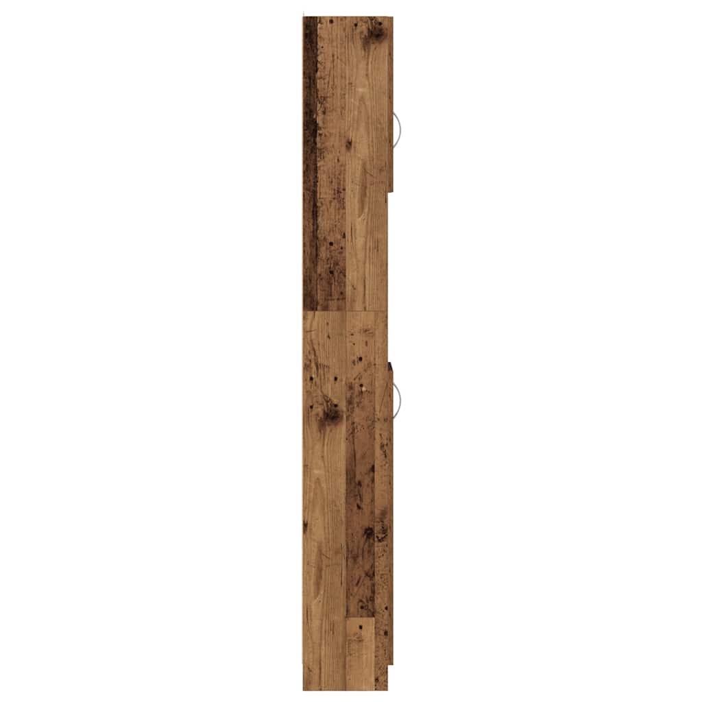 badeværelsesskab 32x25,5x190 cm konstrueret træ antikt træ