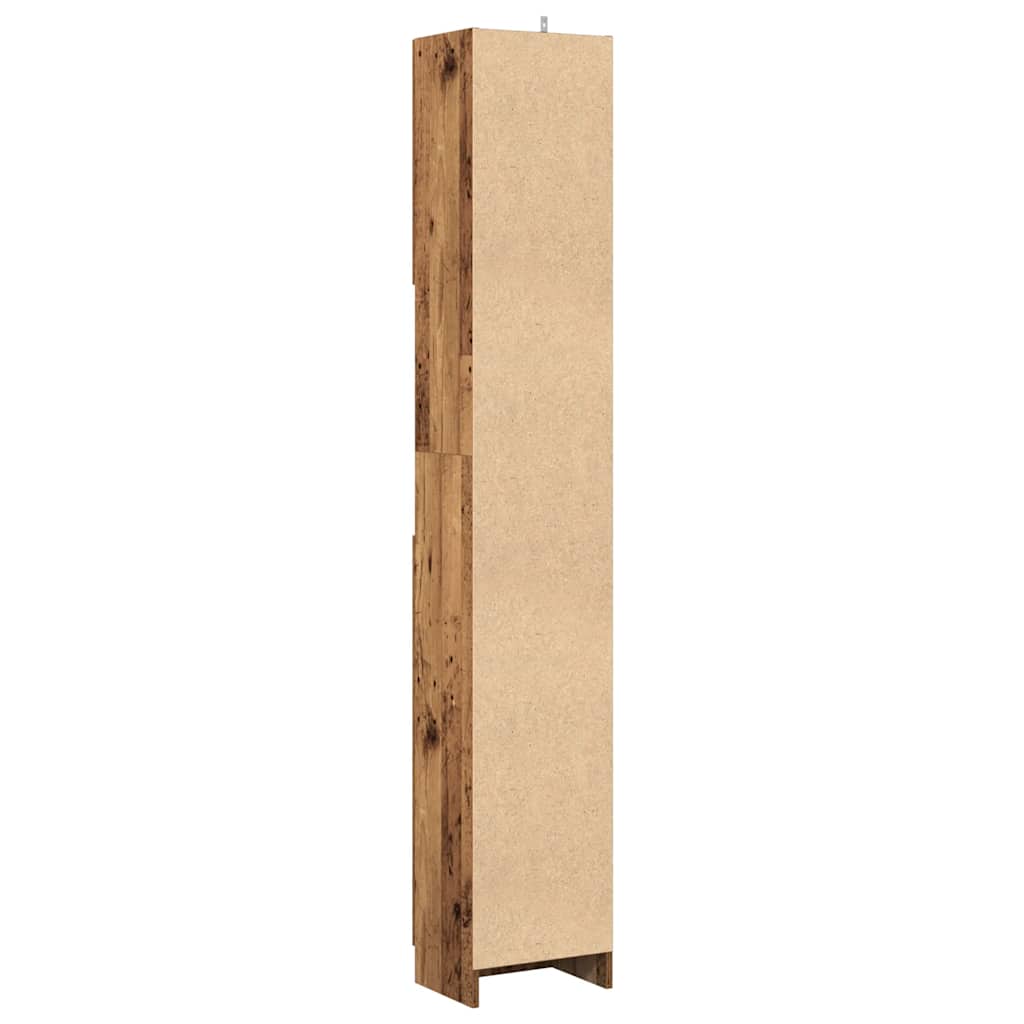 badeværelsesskab 32x25,5x190 cm konstrueret træ antikt træ