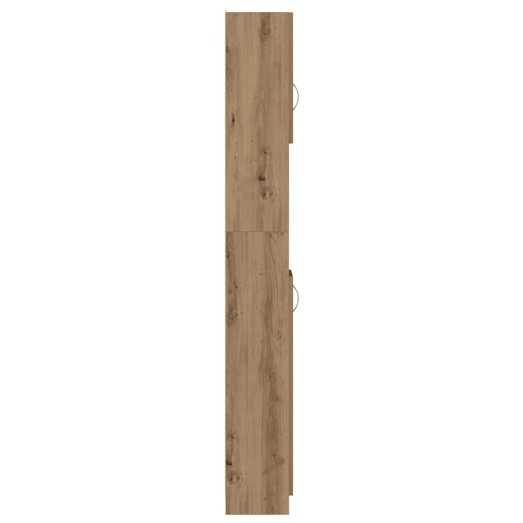 badeværelsesskab håndlavet eg 32x25,5x190 cm konstrueret træ