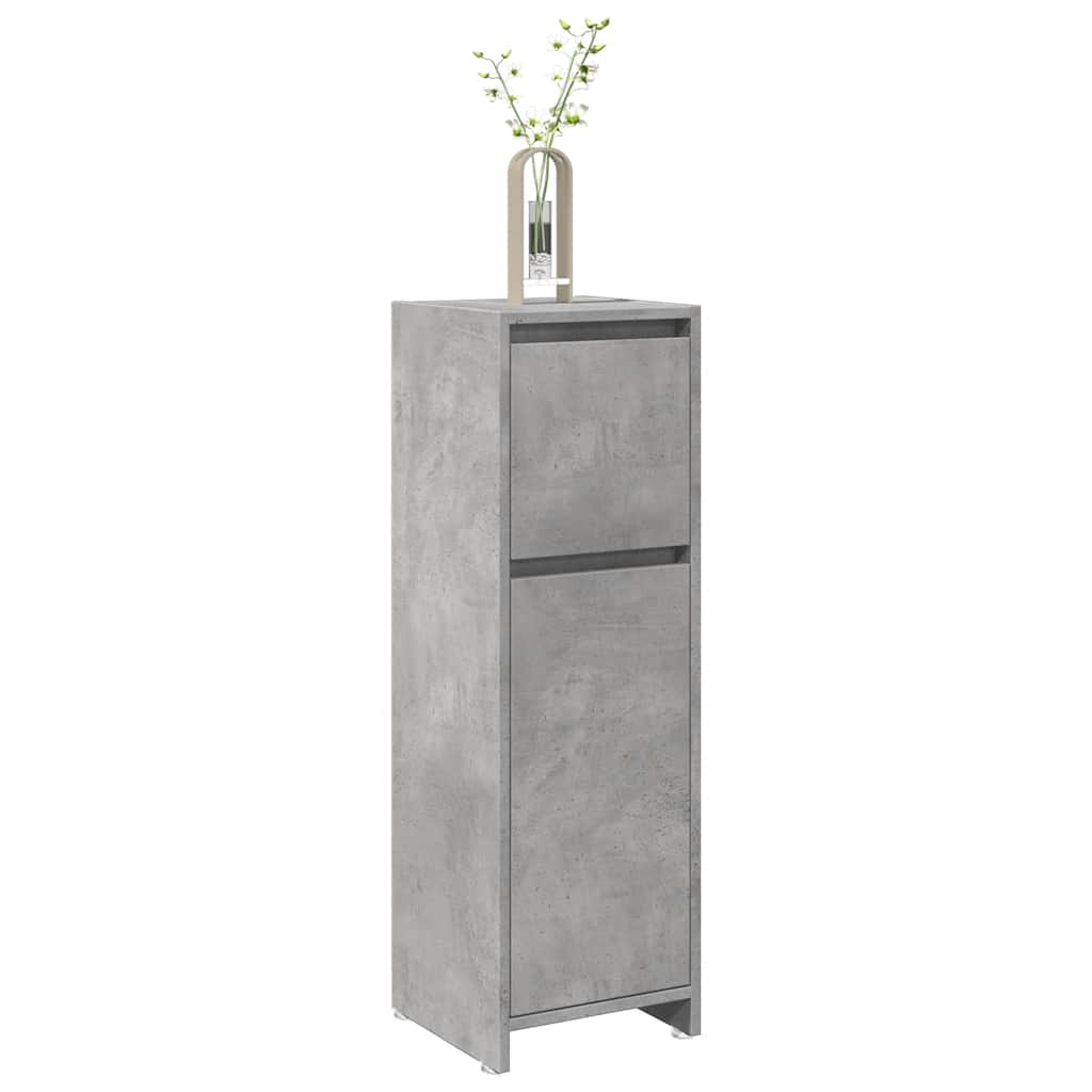 badeværelsesskab 30x30x95 cm konstrueret træ betongrå