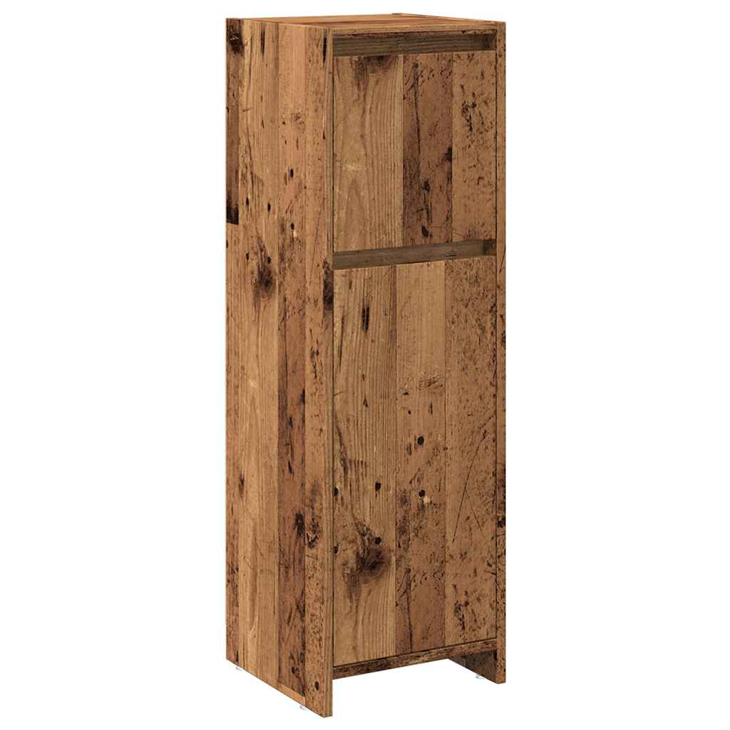 badeværelsesskab 30x30x95 cm konstrueret træ antikt træ