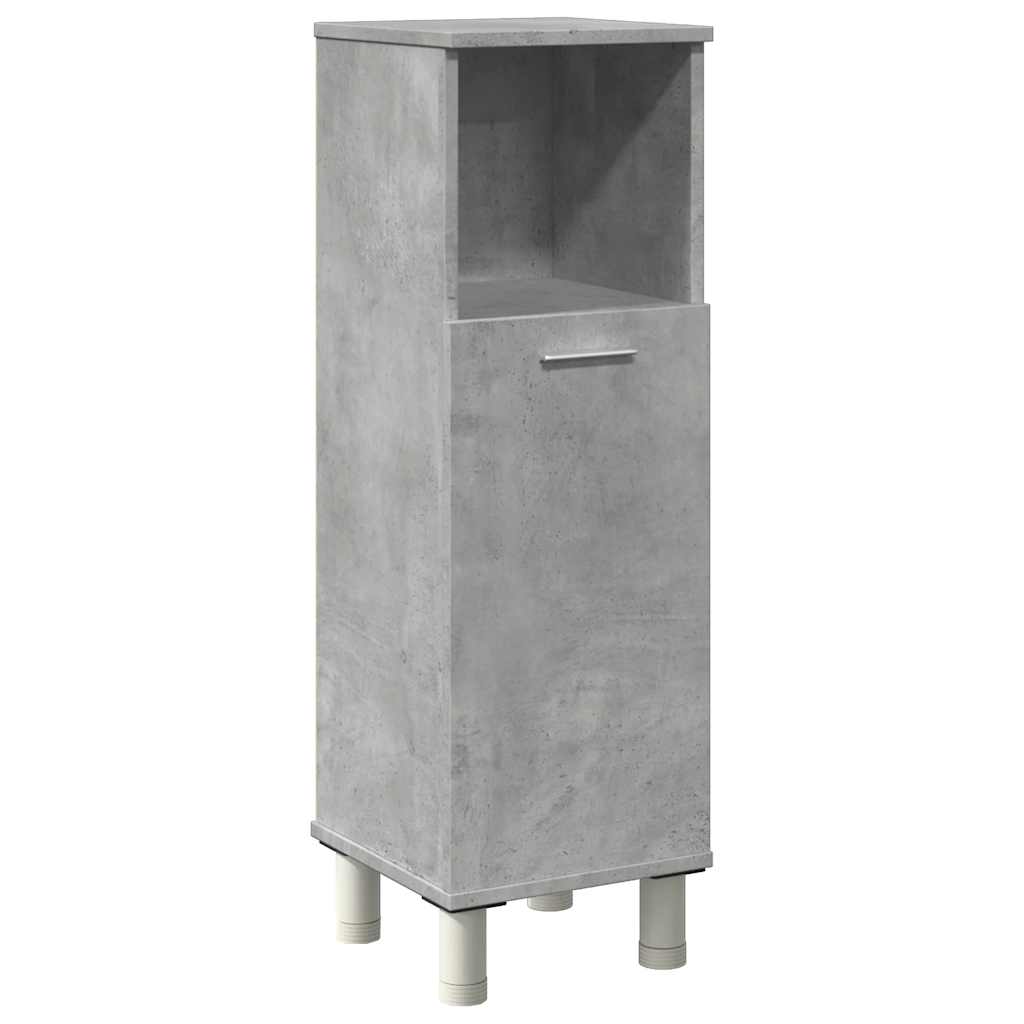 badeværelsesskab 30x30x95 cm konstrueret træ betongrå