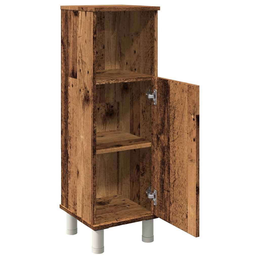 badeværelsesskab 30x30x95 cm konstrueret træ antikt træ
