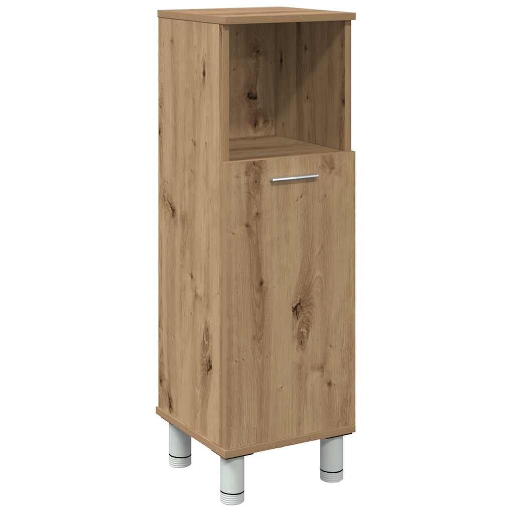 badeværelsesskab 30x30x95 cm konstrueret træ egetræsfarvet