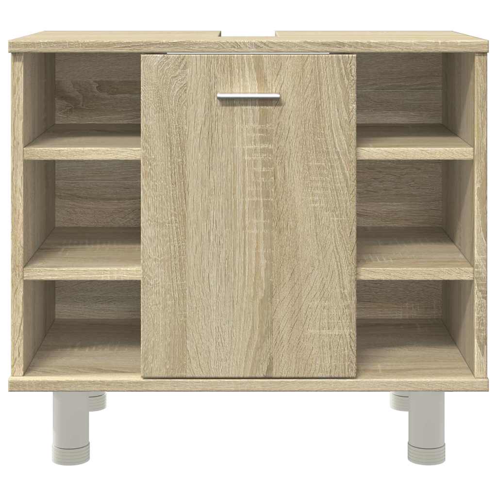 badeværelsesskab 60x32x53,5 cm konstrueret træ sonoma-eg