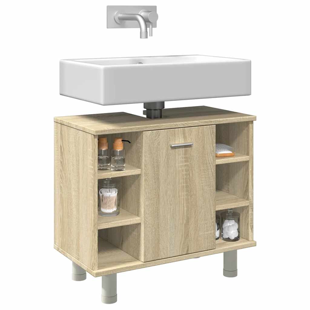 badeværelsesskab 60x32x53,5 cm konstrueret træ sonoma-eg