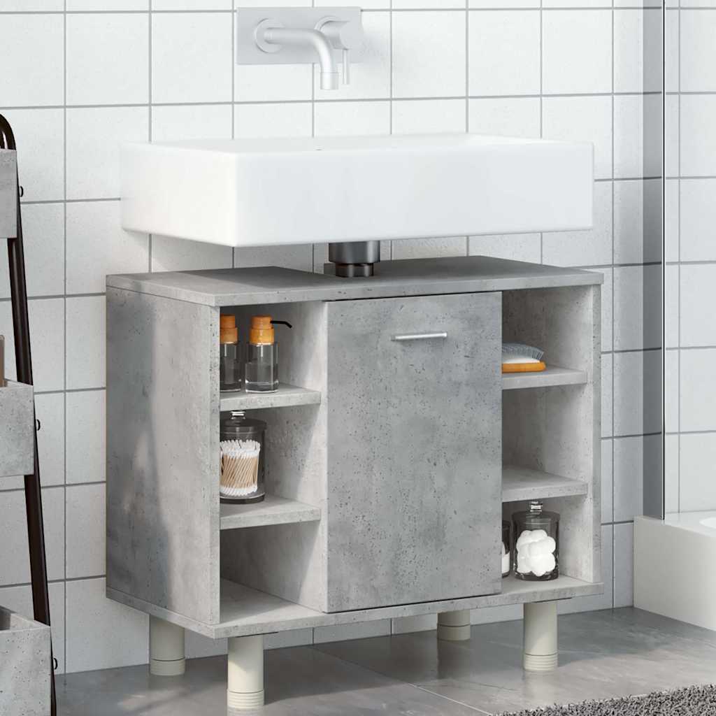 badeværelsesskab 60x32x53,5 cm konstrueret træ betongrå
