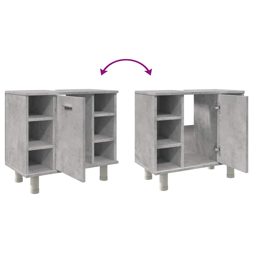 badeværelsesskab 60x32x53,5 cm konstrueret træ betongrå