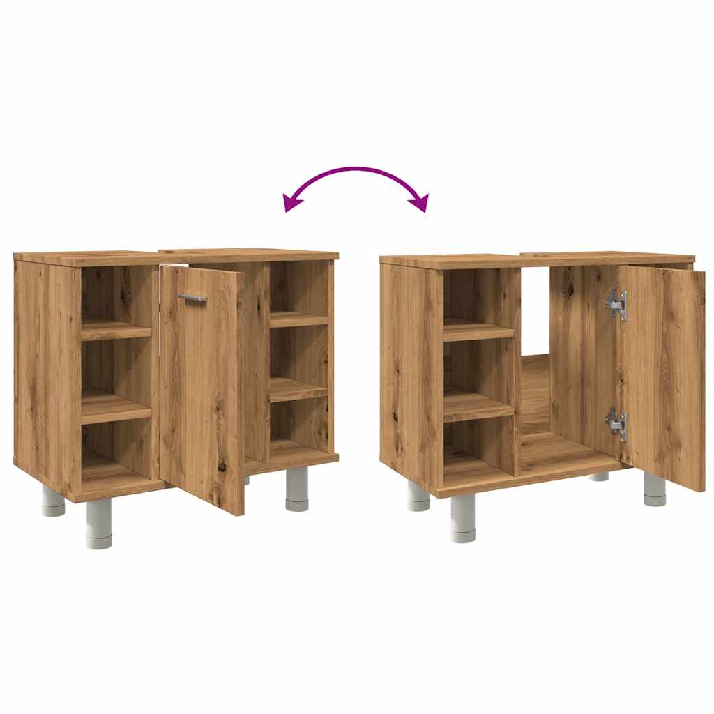 badeværelsesskab 60x32x53,5 cm konstrueret træ kunsteg