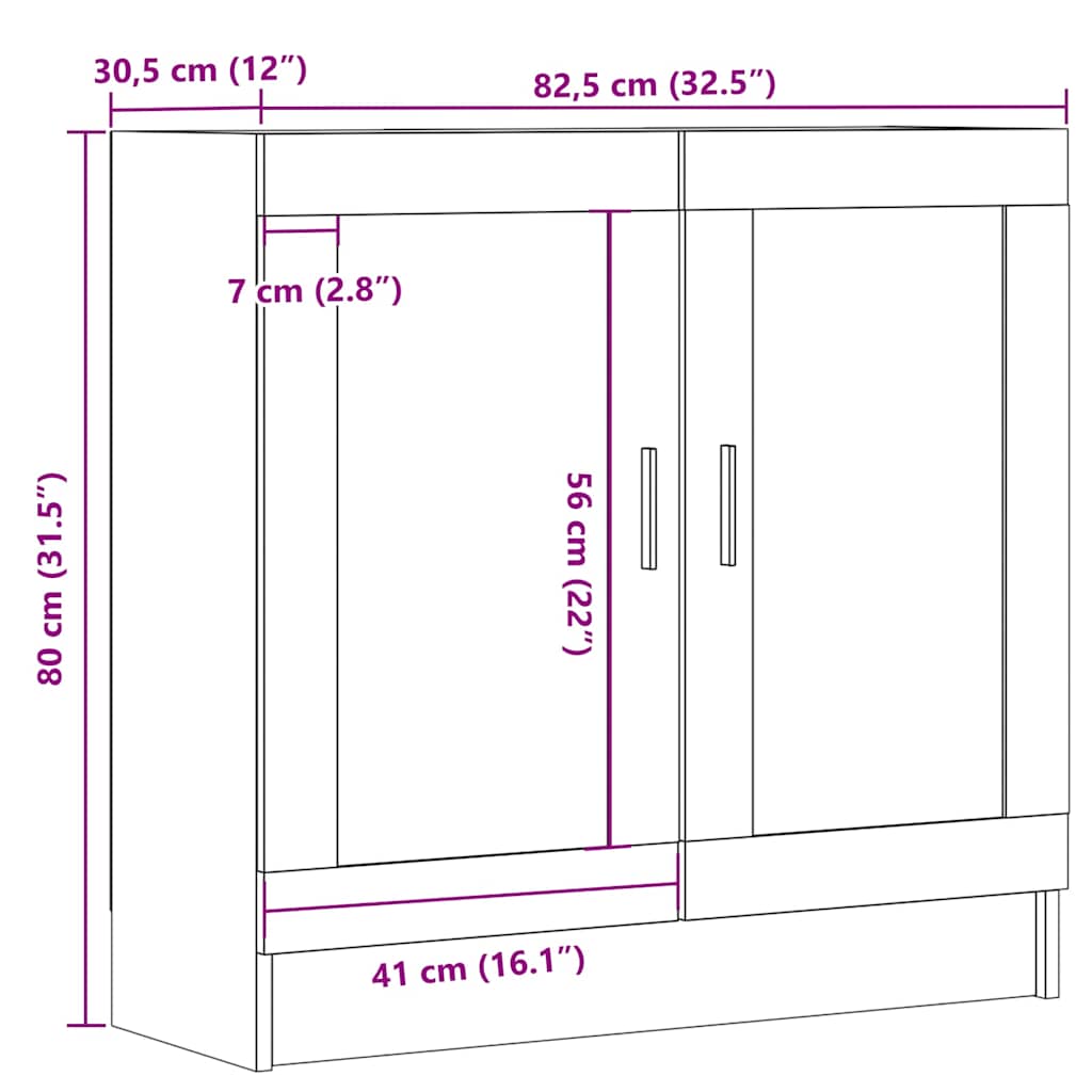 bogskab 82,5x30,5x80 cm konstrueret træ antikt træ