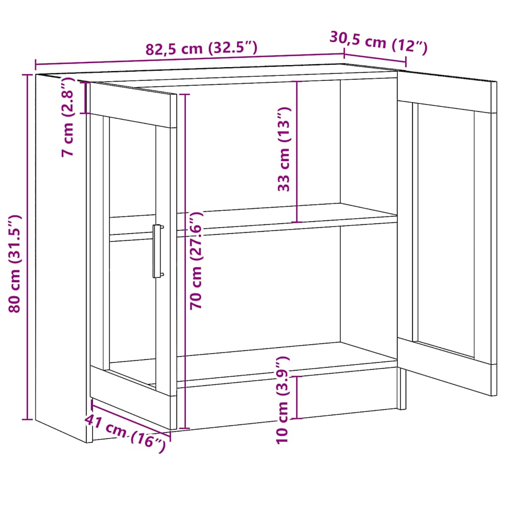 bogskab 82,5x30,5x80 cm konstrueret træ antikt træ