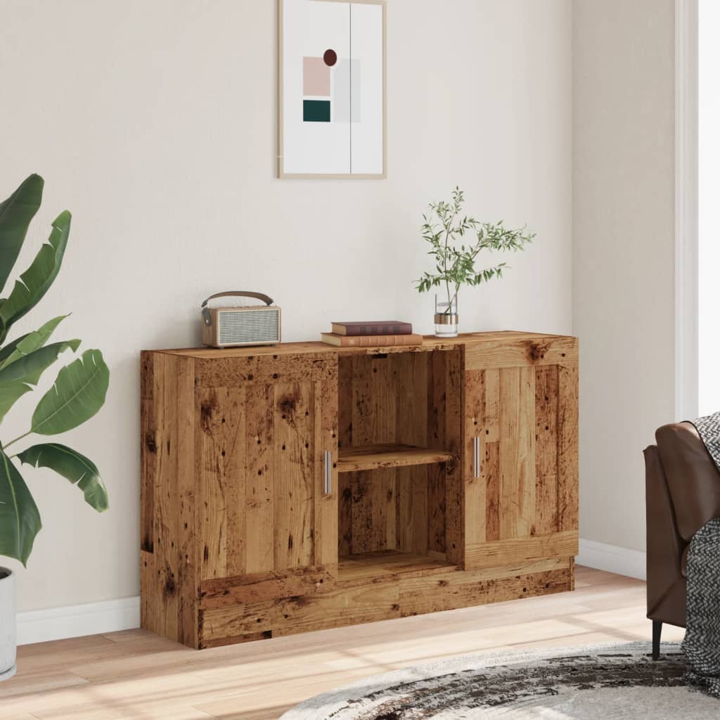 skænk 120x30,5x70 cm konstrueret træ antikt træ