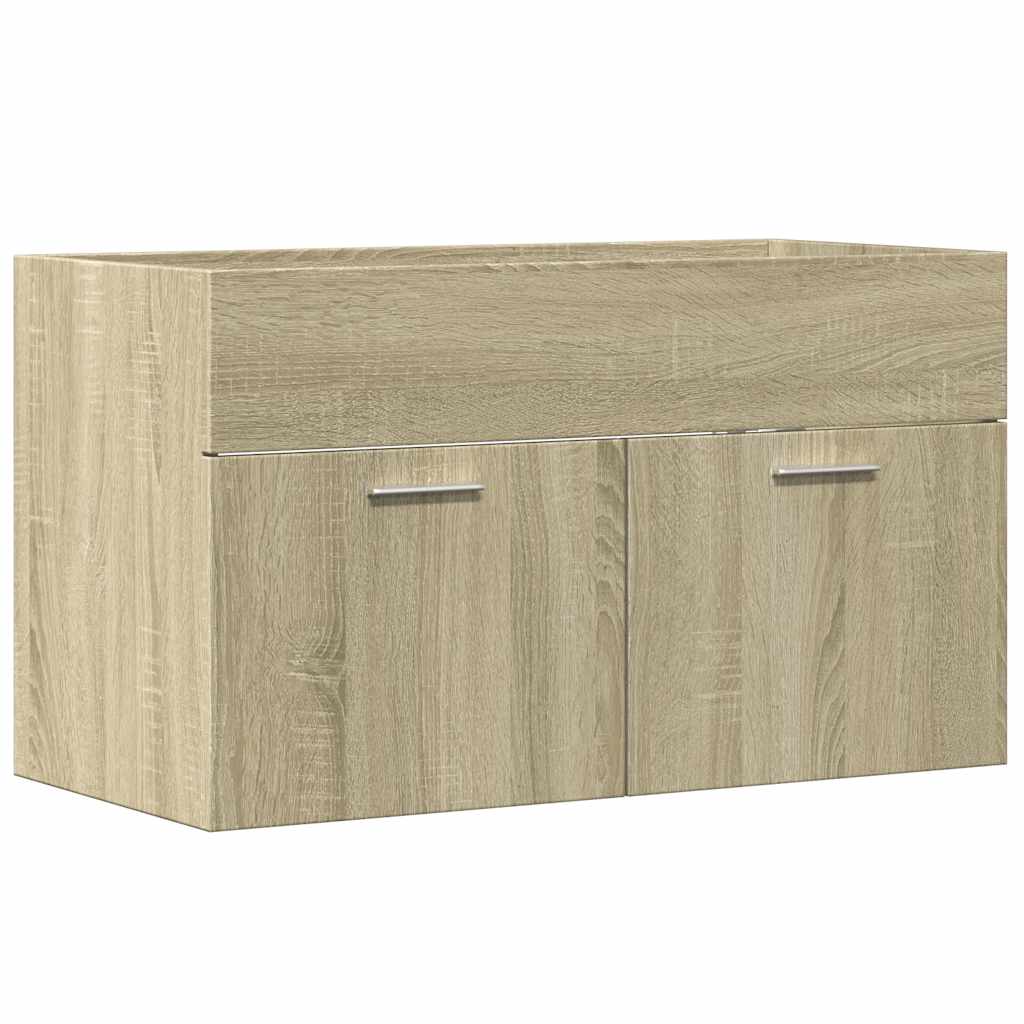 skab til håndvask 80x38,5x46 cm konstrueret træ sonoma-eg