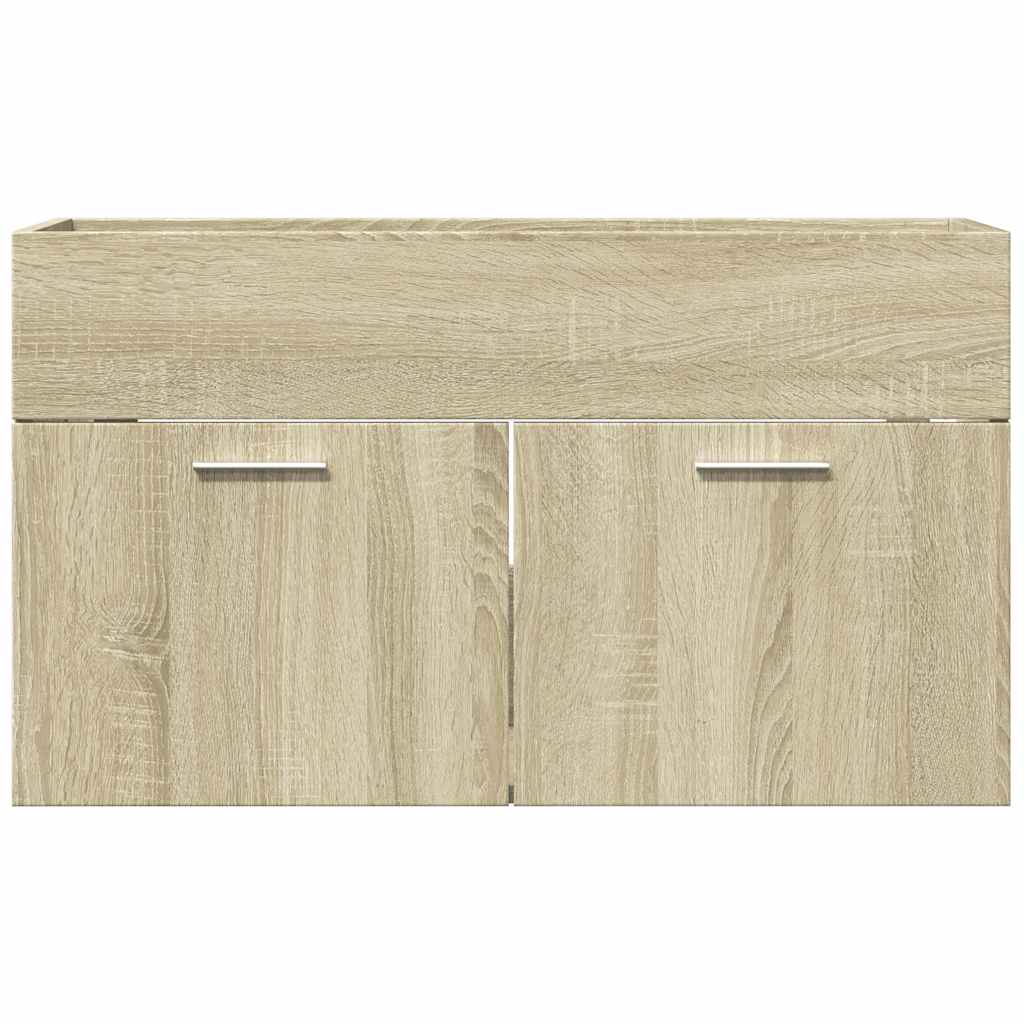 skab til håndvask 80x38,5x46 cm konstrueret træ sonoma-eg
