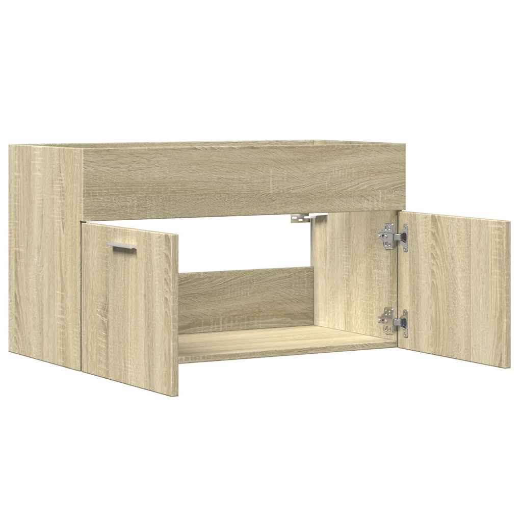 skab til håndvask 80x38,5x46 cm konstrueret træ sonoma-eg