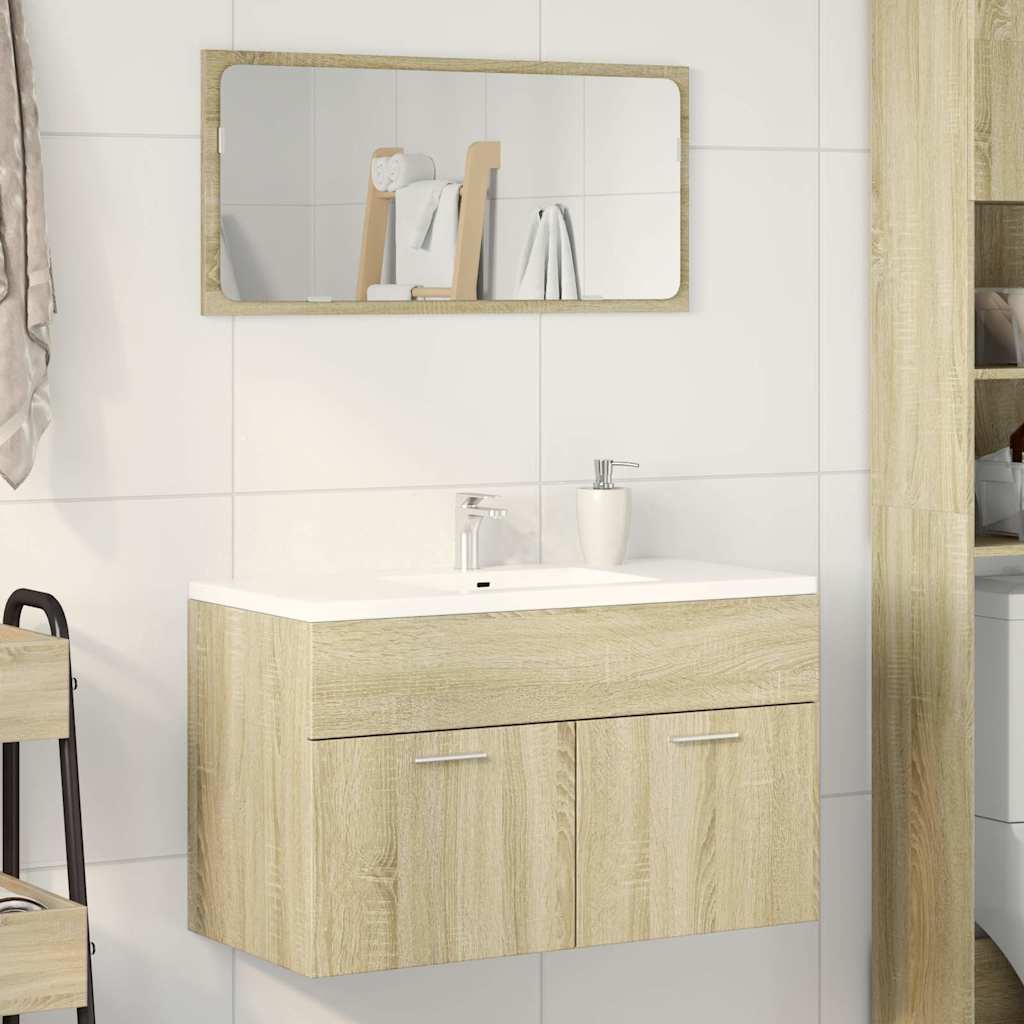 skab til håndvask 80x38,5x46 cm konstrueret træ sonoma-eg