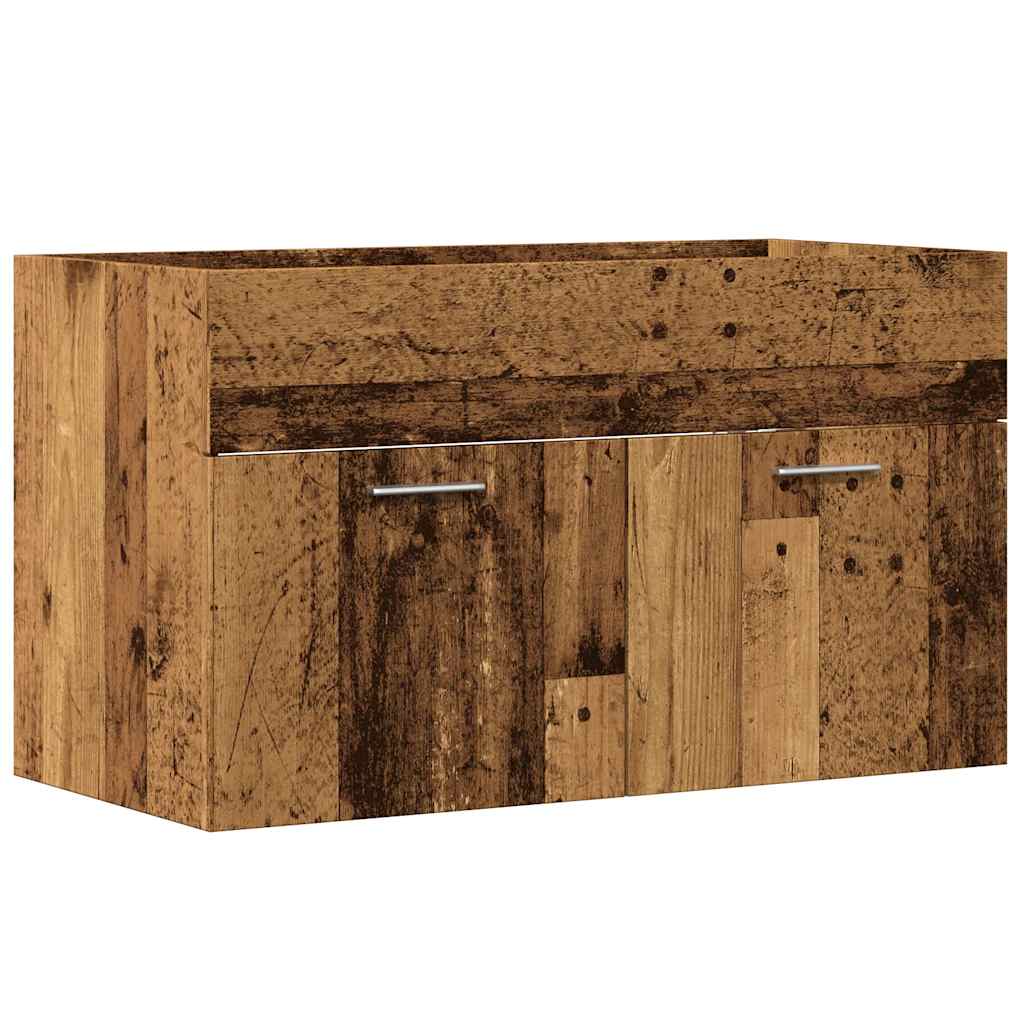 badeværelsesvaskeskab 80x38,5x46 cm konstrueret træ antikt træ