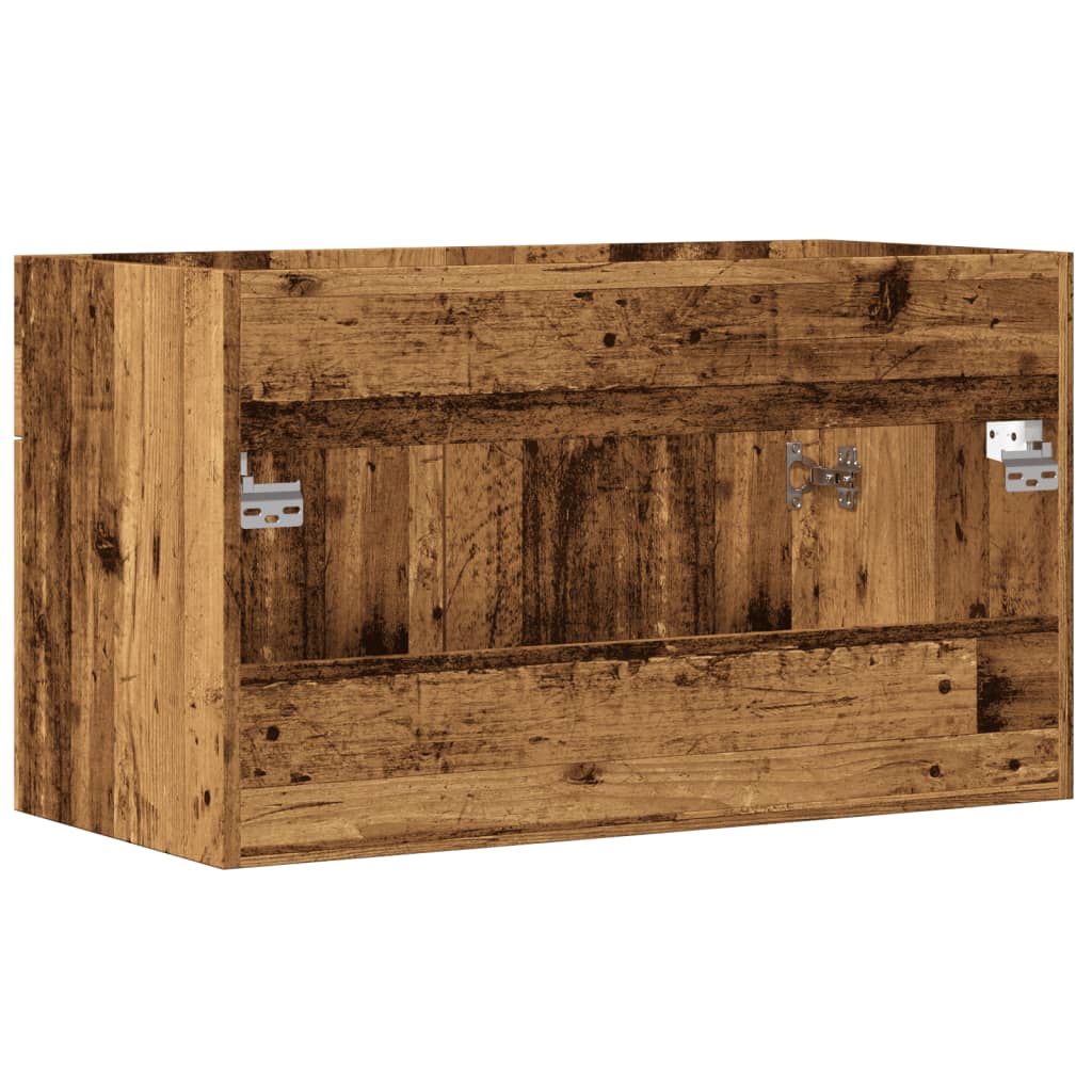 underskab til håndvask 90x38,5x46 cm konstrueret træ antikt træ