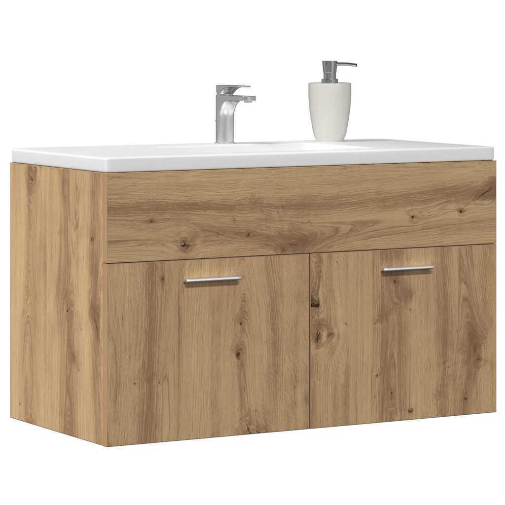 underskab til håndvask 90x38,5x46 cm konstrueret træ kunsteg