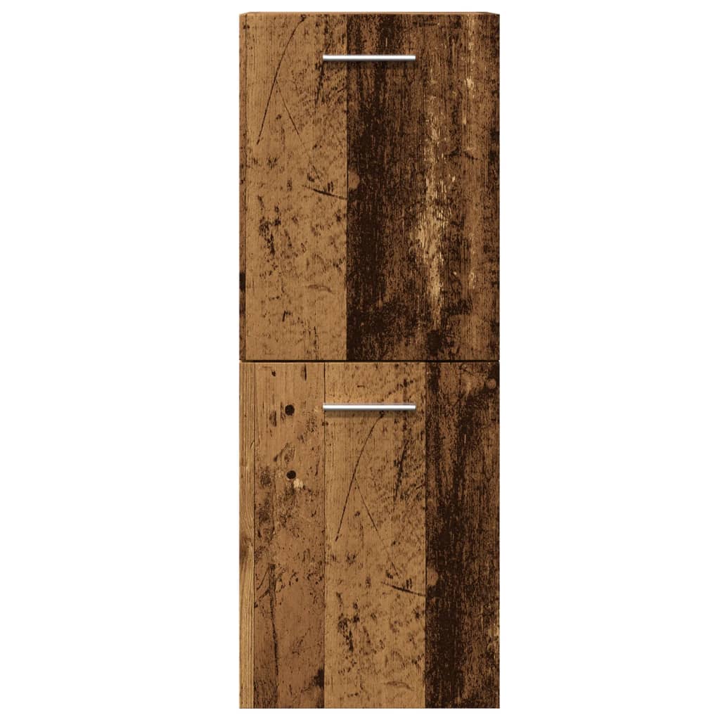 badeværelsesskab 30x30x80 cm væghængt konstrueret træ