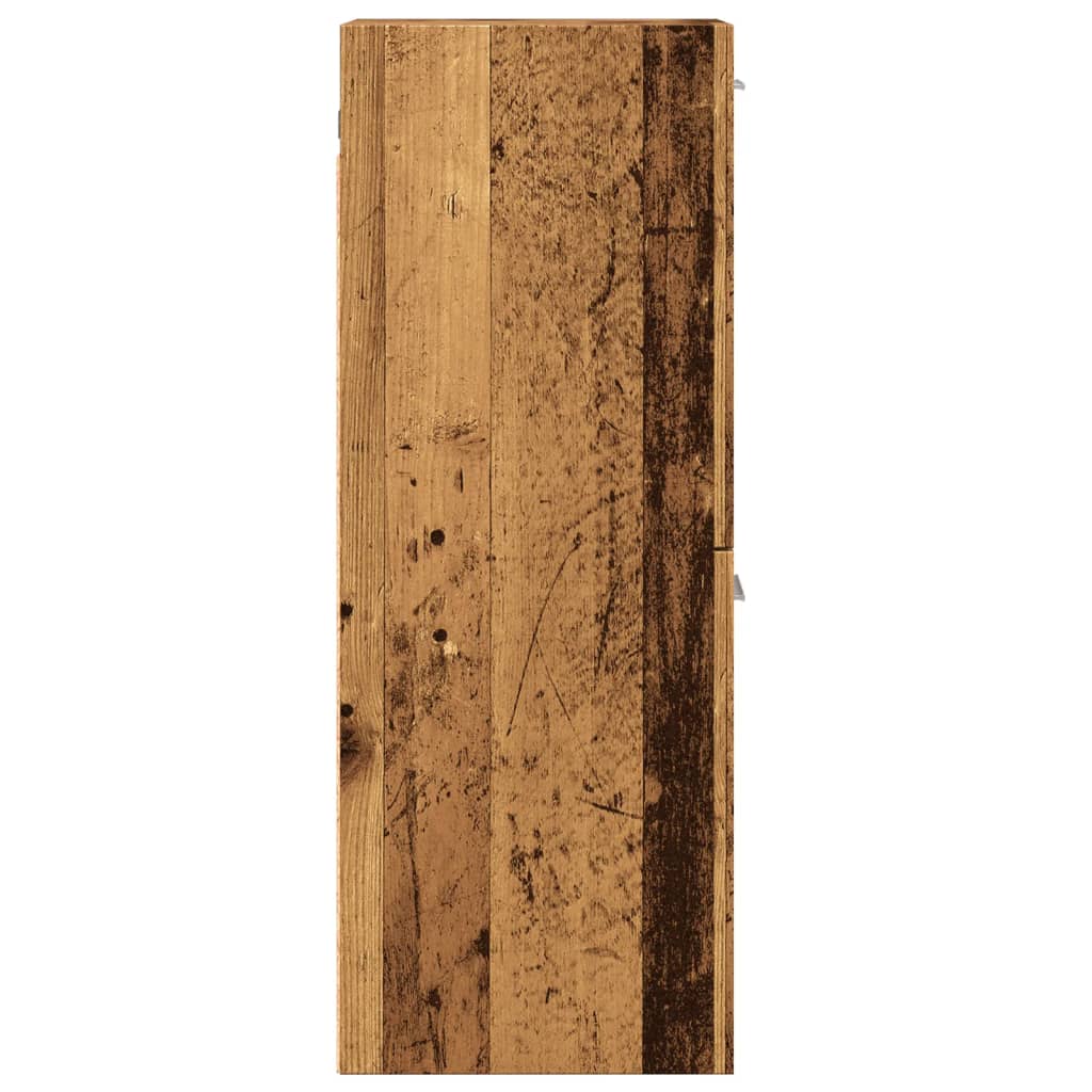 badeværelsesskab 30x30x80 cm væghængt konstrueret træ