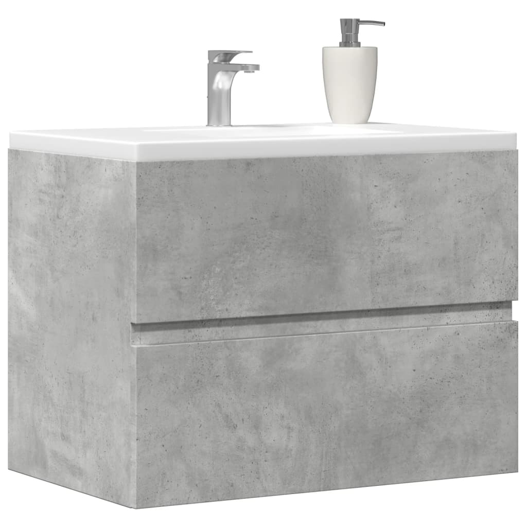 badeværelsesskab 60x38,5x45 cm konstrueret træ betongrå