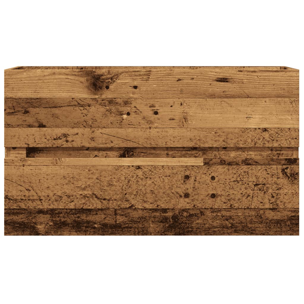 badeværelsesskab 80x38,5x45 cm væghængt konstrueret træ