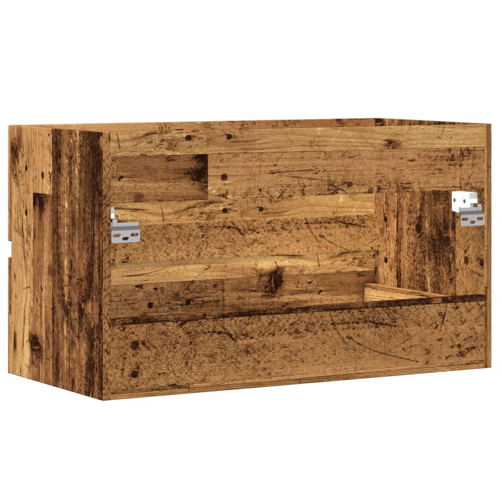 badeværelsesskab 80x38,5x45 cm væghængt konstrueret træ
