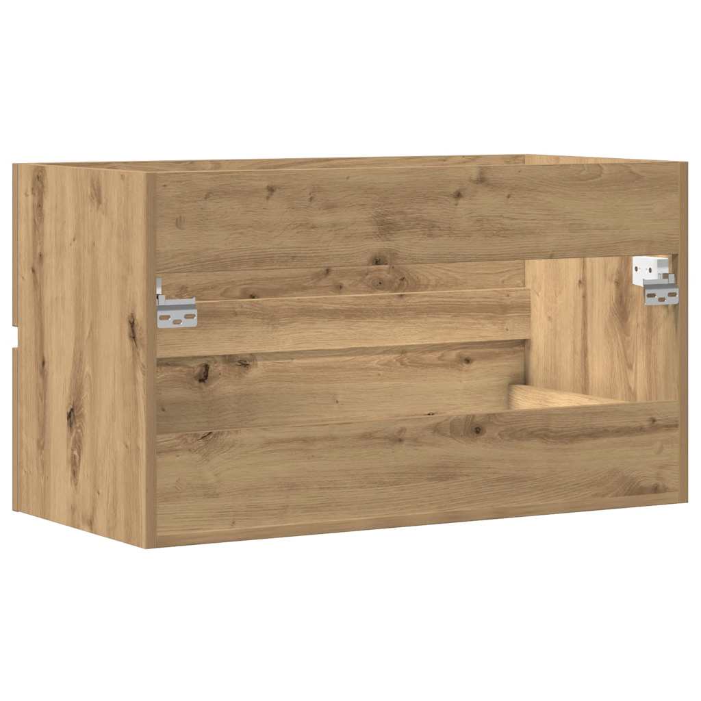 badeværelsesskab 80x38,5x45 cm væghængt konstrueret træ kunsteg