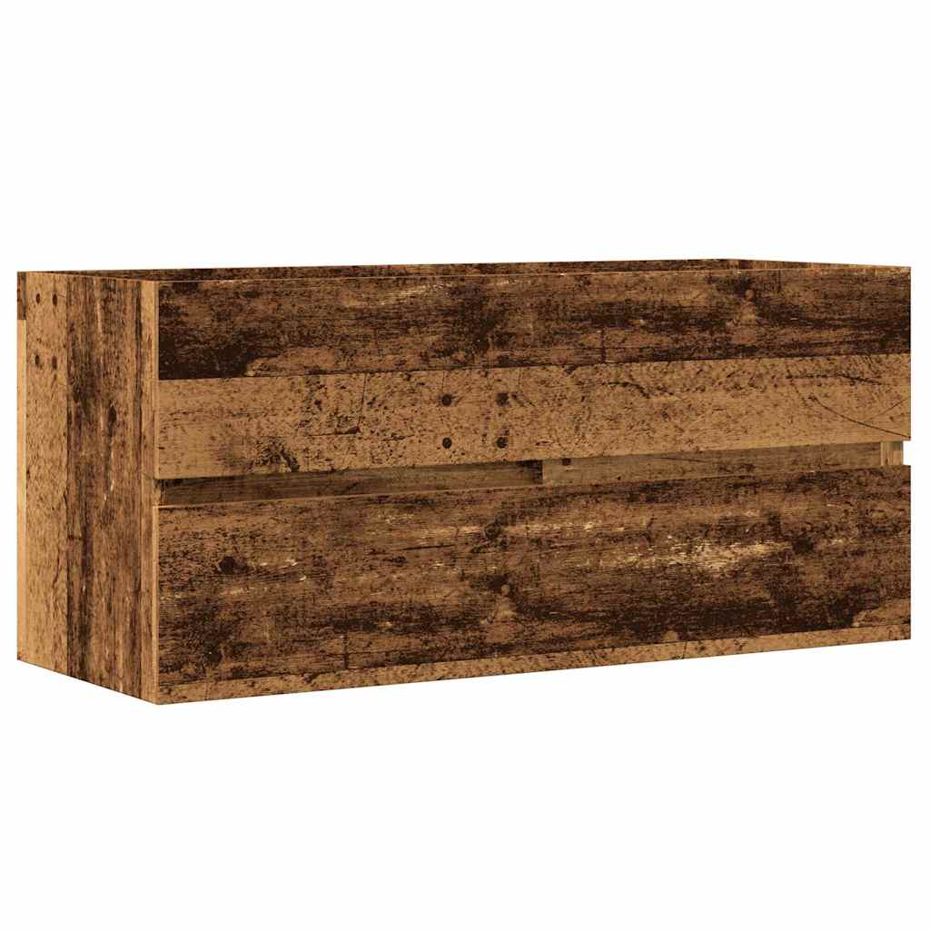 vaskeskab 100x38,5x45 cm konstrueret træ gammelt trælook