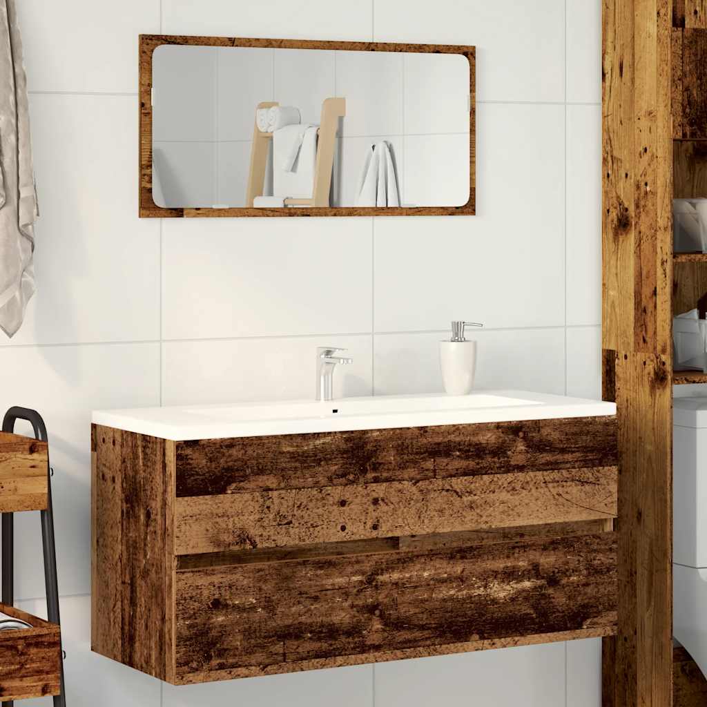 vaskeskab 100x38,5x45 cm konstrueret træ gammelt trælook
