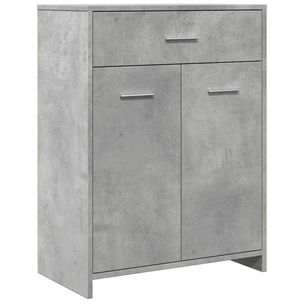 badeværelsesskab 60x33x80 cm konstrueret træ betongrå