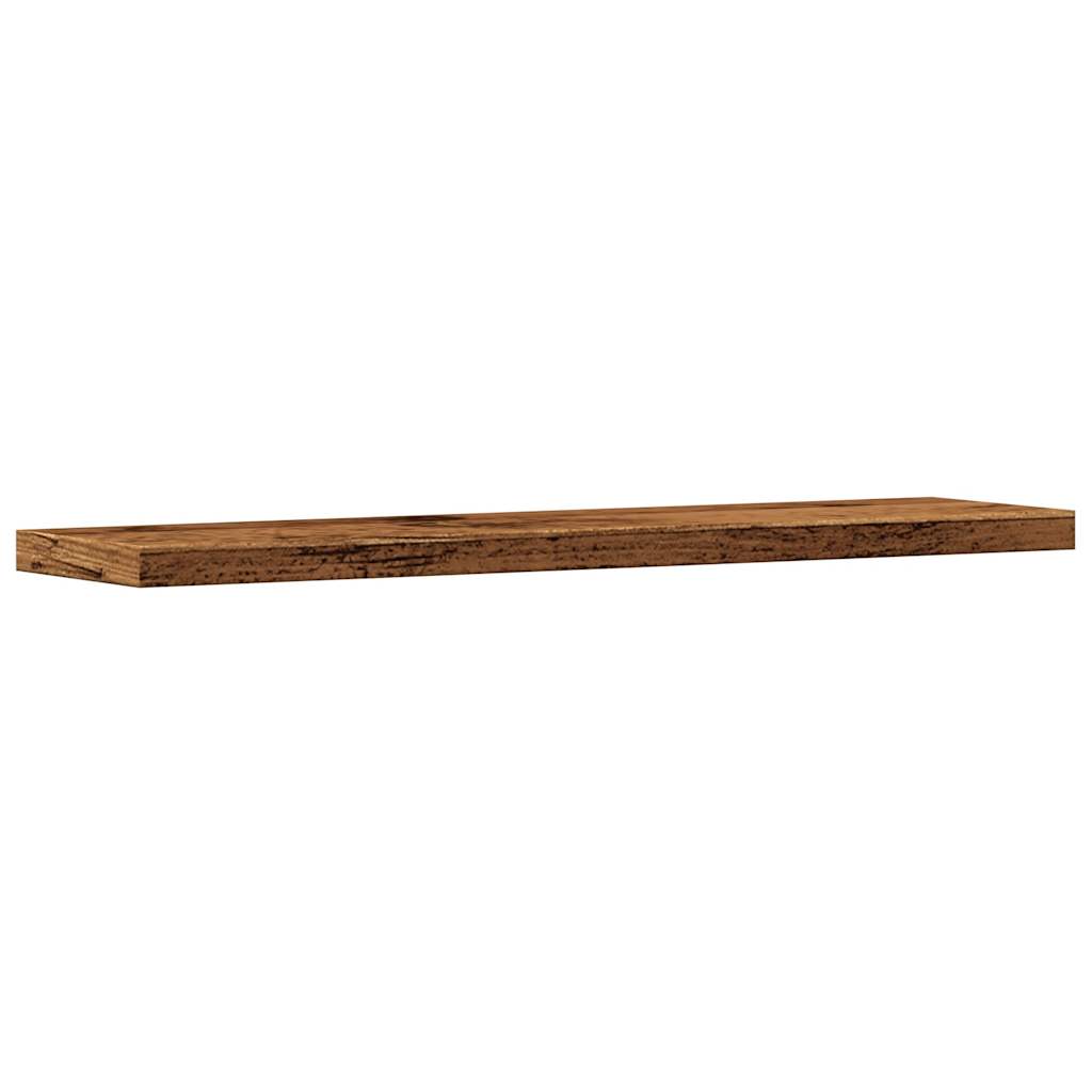 væghylder 4 stk. 40x20x1,5 cm konstrueret træ antikt trælook