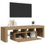 tv-bord med LED-lys 140x36,5x40 cm konstrueret træ kunsteg